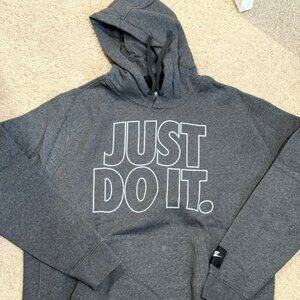 Nike "Just Do It" Gray Hoodie - Size Large
